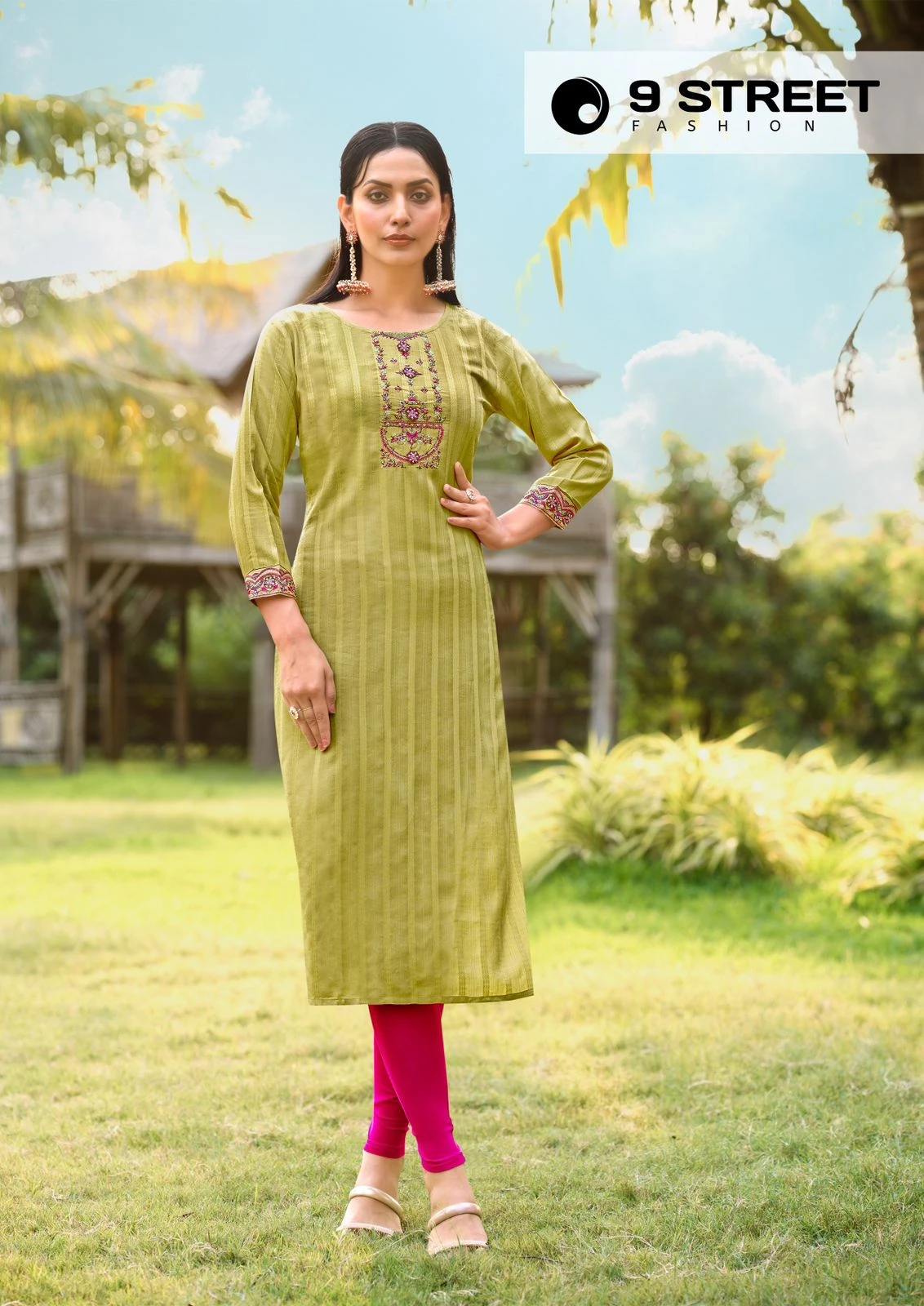 9Street Fashion Aaradhya Rayon Weaving Wholesale Kurtis Catalog — Wholesale Kurtis, MPA wholesale from Surat - Gallery Image 3
